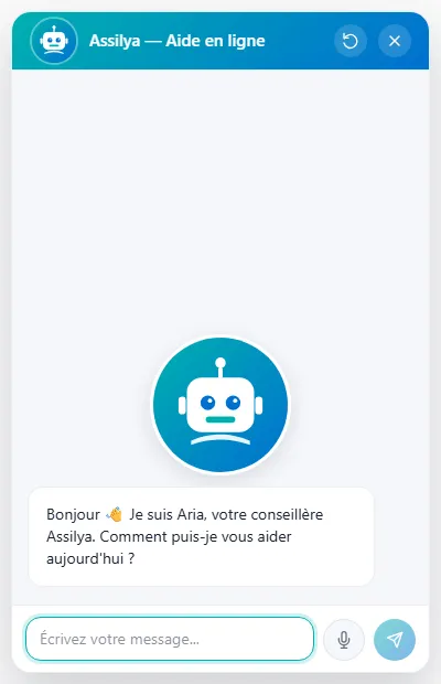Le widget chatbot côté visiteur