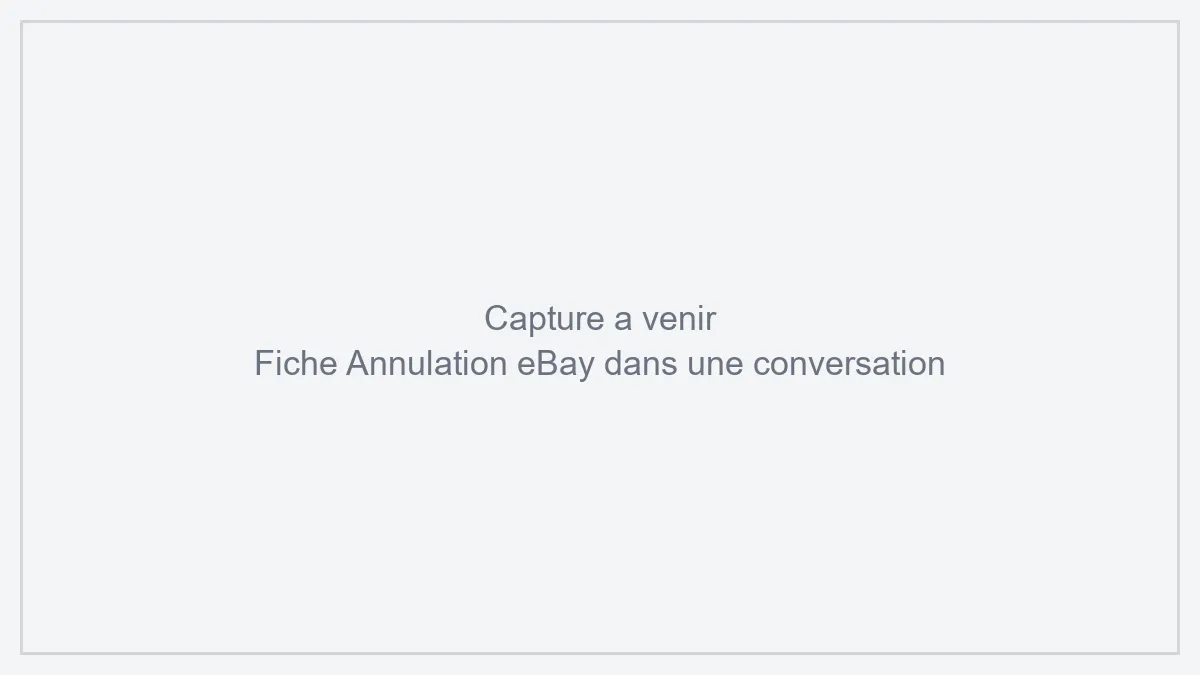 La fiche Annulation eBay dans une conversation
