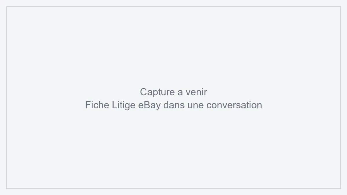 La fiche Litige eBay dans une conversation