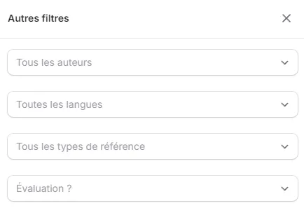 Les filtres avancés