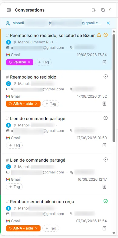 Le filtre par contact : pastille et bandeau