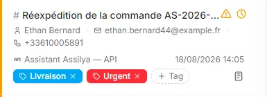 Une ligne de la liste des conversations