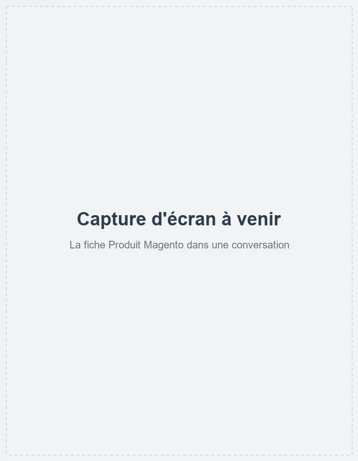 La fiche Produit Magento dans une conversation