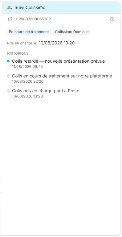 Le panneau Références d'une conversation