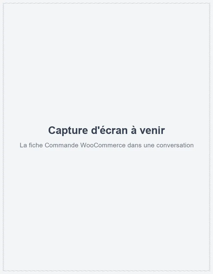 La fiche Commande WooCommerce dans une conversation